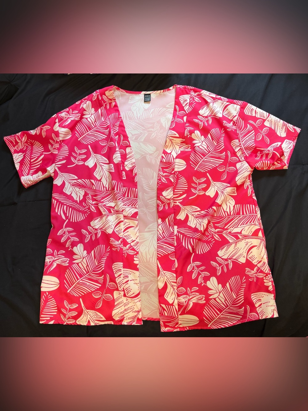 Pink and white Kimono with matching shorts and cami top
